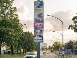 Bundestagswahl und Aktienkurse Werbeplakate