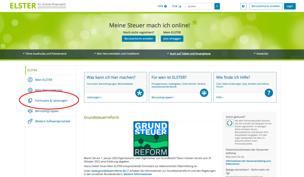 Klickanleitung Für ELSTER Grundsteuer Feststellungserklärung