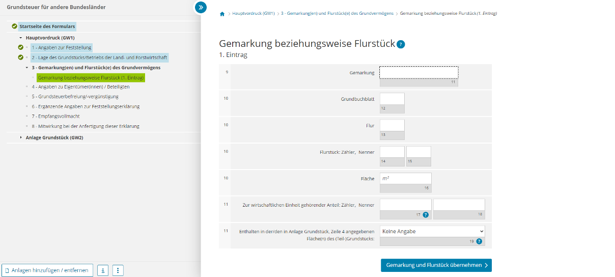 Klickanleitung für ELSTER Grundsteuer Feststellungserklärung