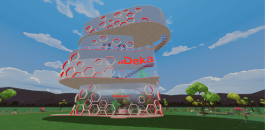 Dekaverse – die DekaBank ist im Metaverse Bild des Dekaturms im Dekaverse