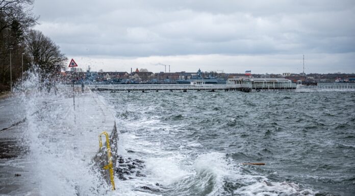 Stürme und Hochwasser – Wie schütze ich mein Zuhause? Herbststurm an der Ostseeküste Schleswig-Holsteins in Kiel.