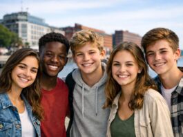 Konfirmation, Kommunion und Co. Happy Jugendliche an der Kieler Förde