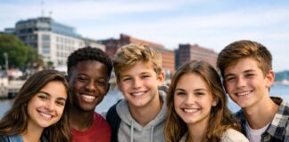 Konfirmation, Kommunion und Co. Happy Jugendliche an der Kieler Förde