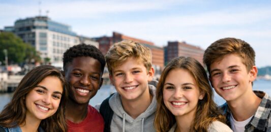 Konfirmation, Kommunion und Co. Happy Jugendliche an der Kieler Förde