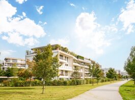 Mehr Stabilität im Depot durch Immobilienfonds? Modernes Wohnviertel